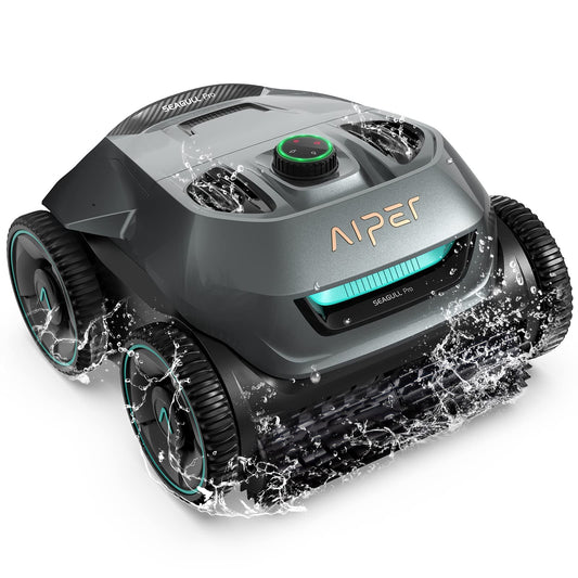 AIPER Seagull Pro Cordless Robotic Pool Cleaner, Quad-Motor Powerful Pool Vacuum for In-Ground Pools, Smart Navigation Pool Vacuum Cleaner Lasts up to 150 Mins, Floor, Wall and Water Line Cleaning